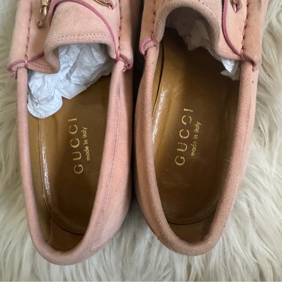 Gucci mocassino pelle mors pink suede horesbit loafers - Picture 7 of 8